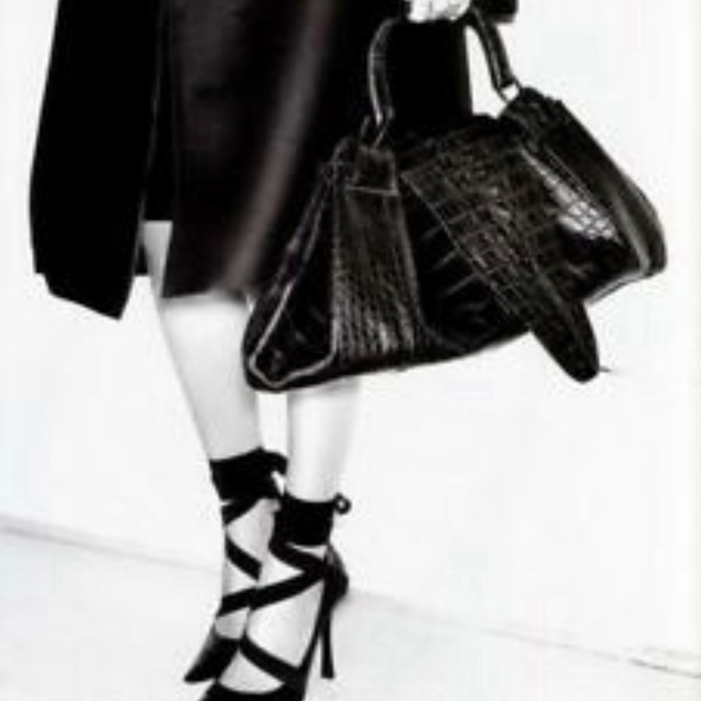 GUCCI TOM FORD 2002 RUNWAY W/F COLLECTION BLACK LEATHER STILETTOS AUTH - Picture 8 of 17